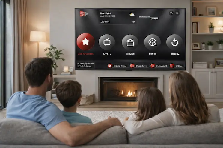 best iptv service in usa family watching tv together streaming